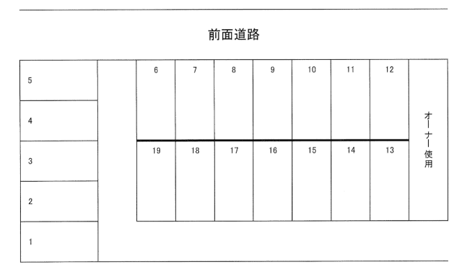臼倉駐車場の駐車配置図