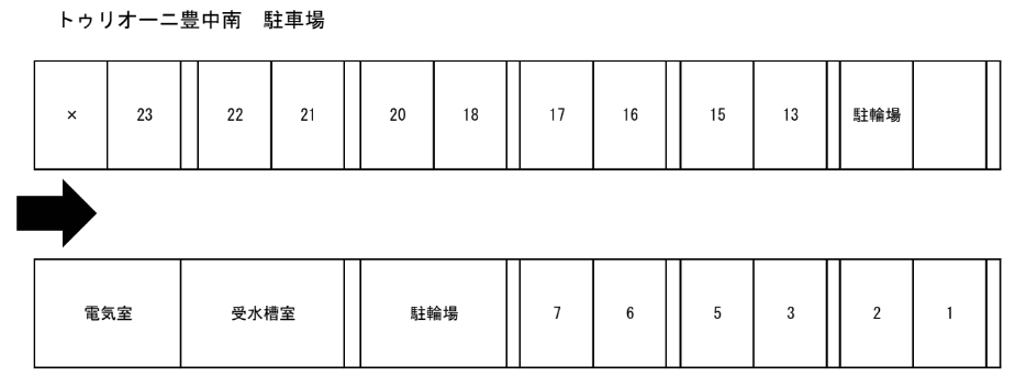 トゥリオーニ豊中南駐車場の駐車配置図