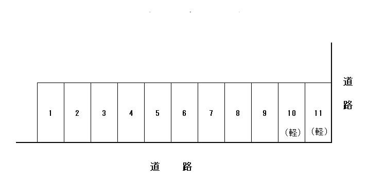 五日市中央５丁目ガレージの駐車配置図