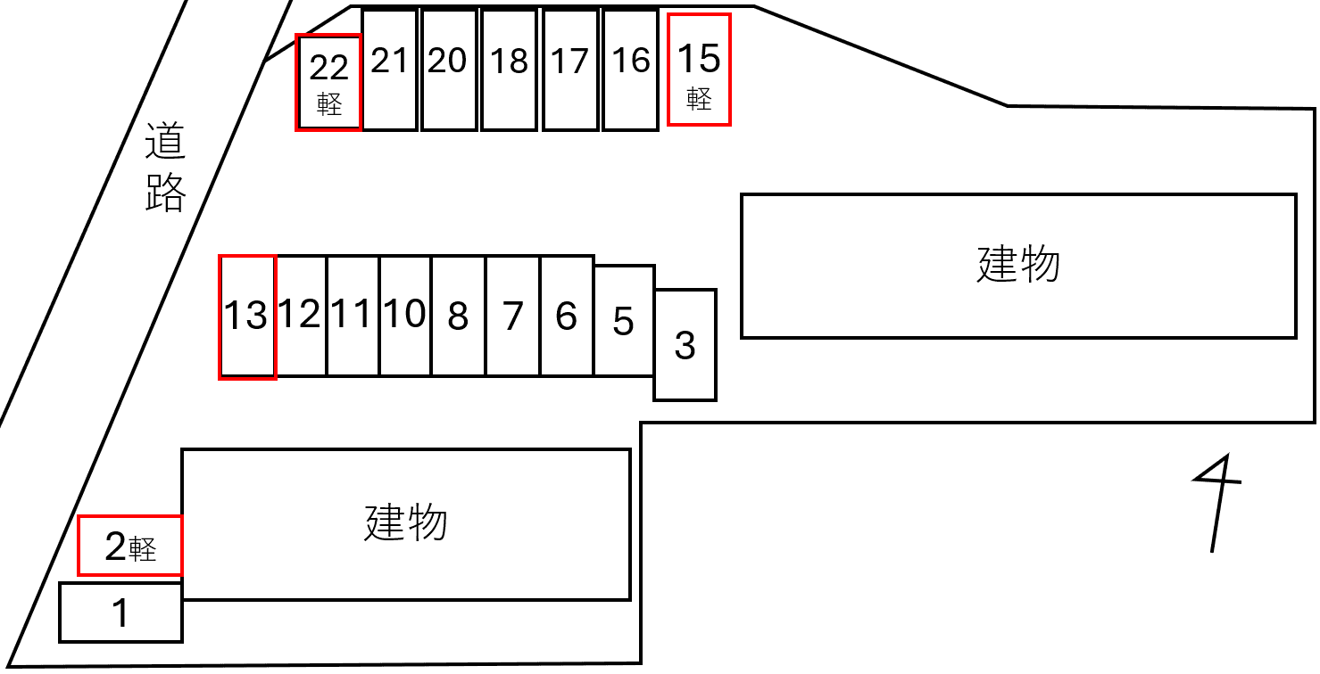 ＨＡＮＡガーデンＡ・Ｂ別駐車場の駐車配置図