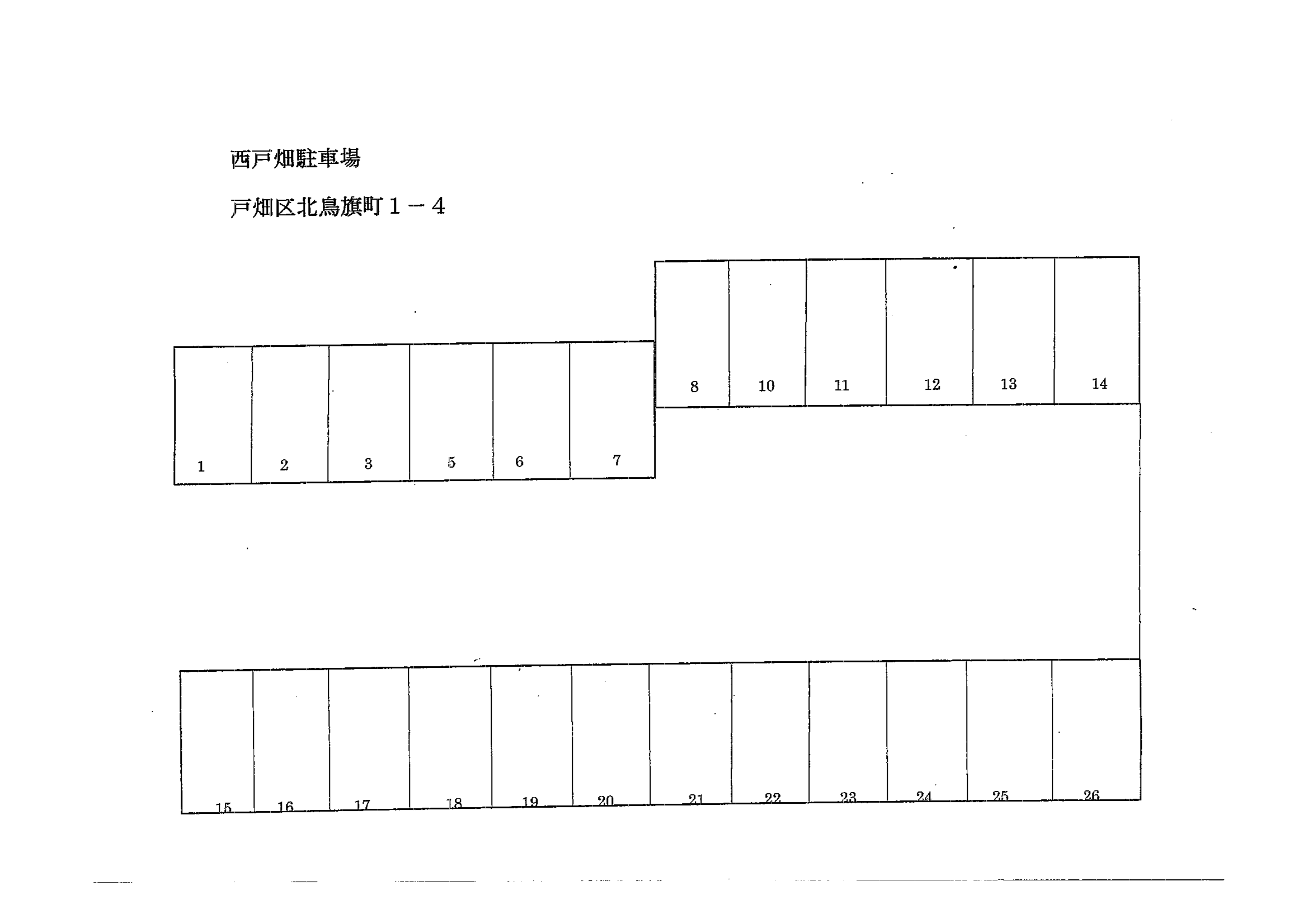 西戸畑駐車場の駐車配置図
