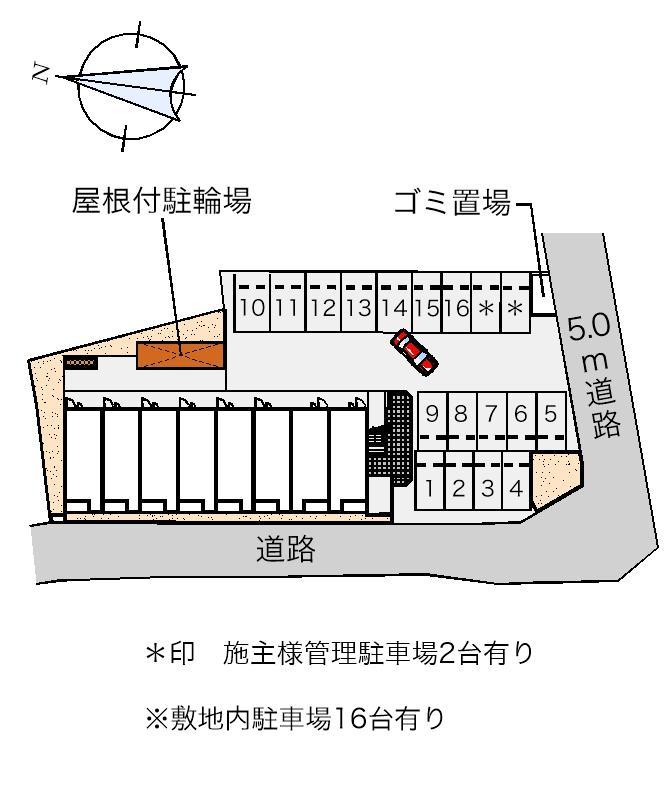 クレイノプランドール西原(58465)の駐車配置図