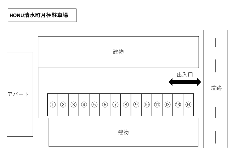 HONU清水町月極駐車場の駐車配置図