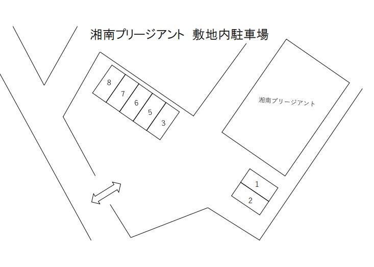 湘南プリージアント敷地内駐車場の駐車配置図