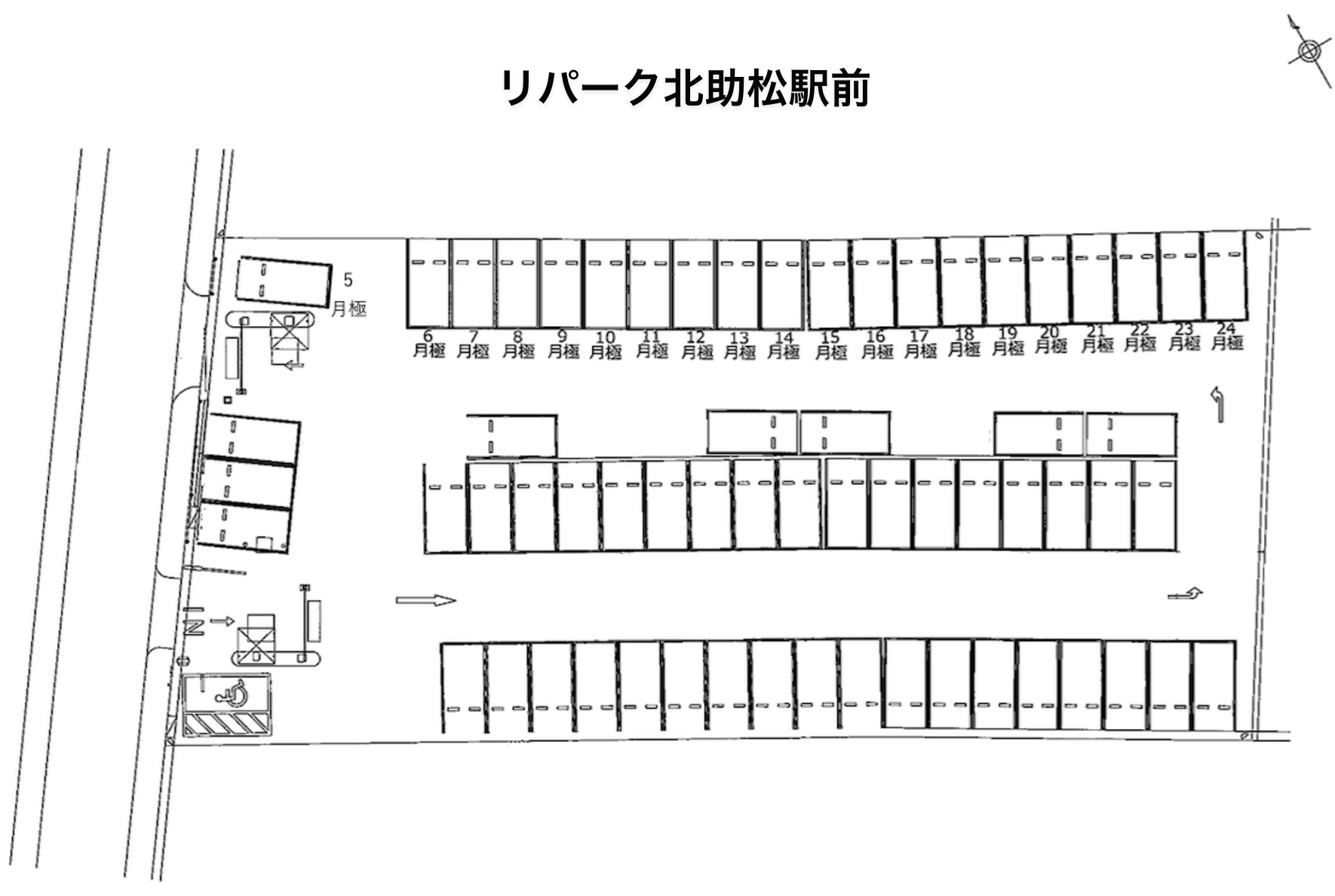 北助松駅前の駐車配置図