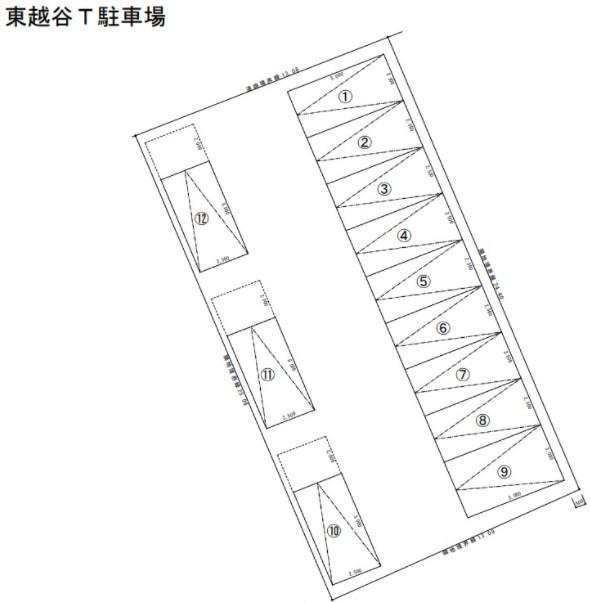 東越谷T駐車場の駐車配置図