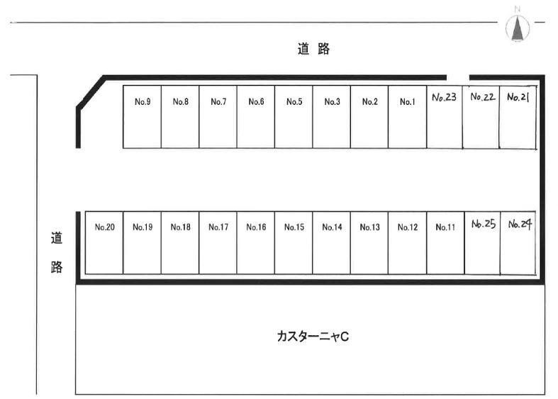 殿山駐車場の駐車配置図