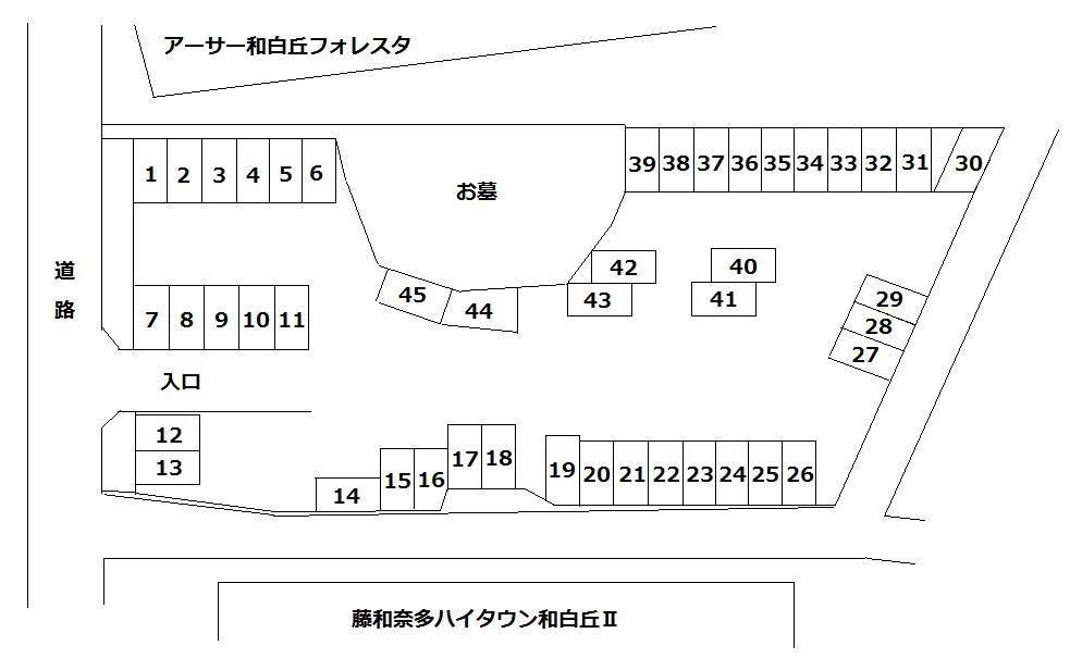 和白丘1丁目駐車場の駐車配置図