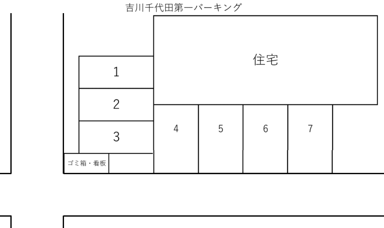 吉川千代田第１パーキングの駐車配置図