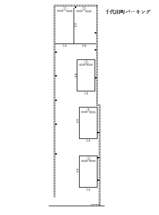 千代田町 ﾊﾟｰｷﾝｸﾞの駐車配置図
