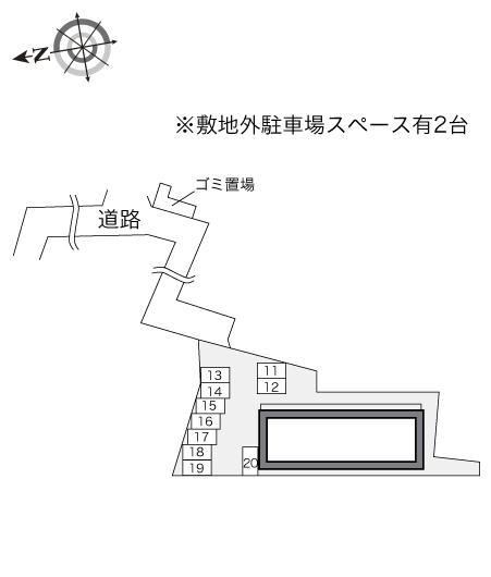 リバーサイド下浜田Ⅱ(21401)の駐車配置図