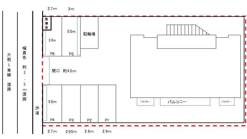 メイプルハウス駐車場の駐車配置図