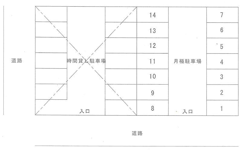 大塚駐車場の駐車配置図