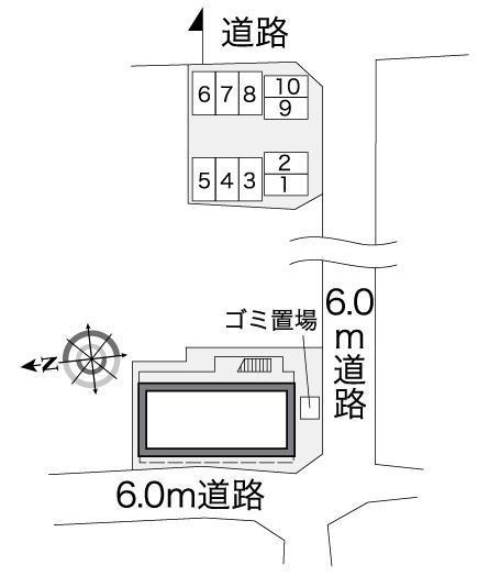 ソレーユ(26756) 敷地外駐車場の駐車配置図
