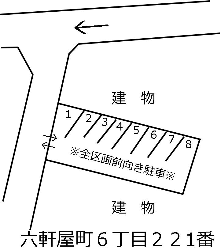 六軒屋町６丁目２２1番の駐車配置図