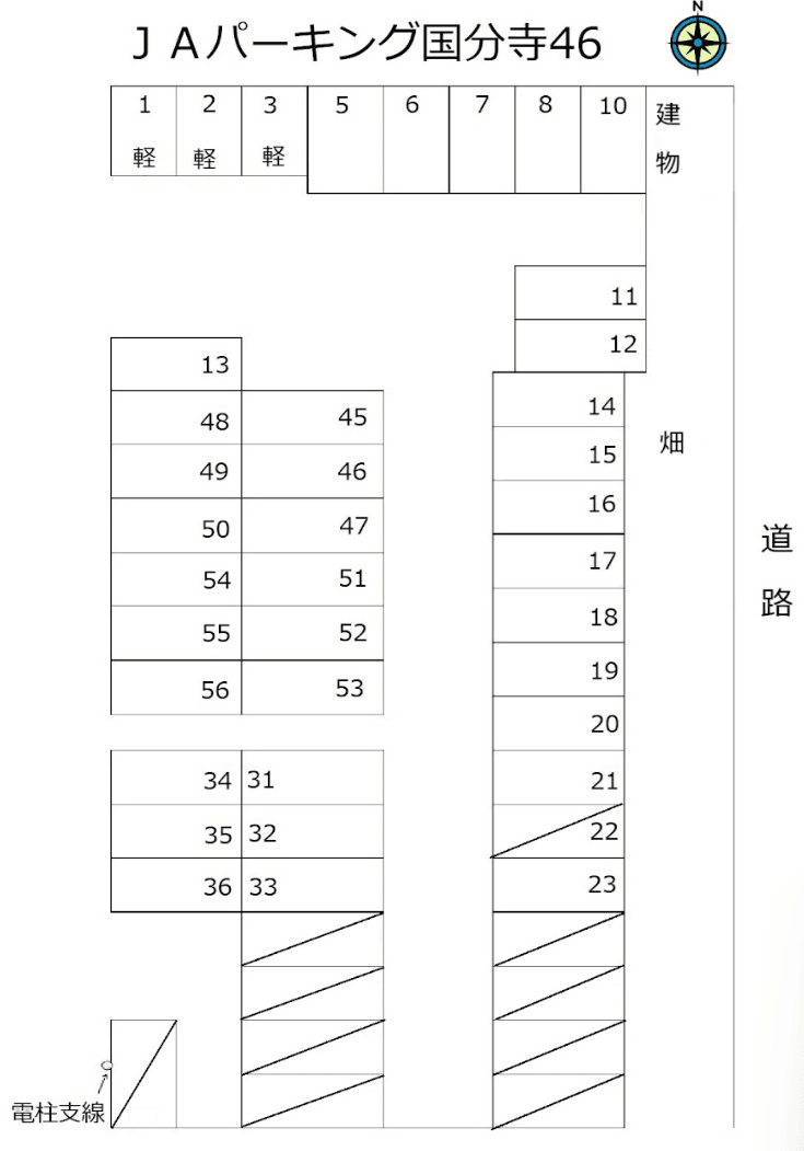 ＪＡパーキング国分寺46の駐車配置図