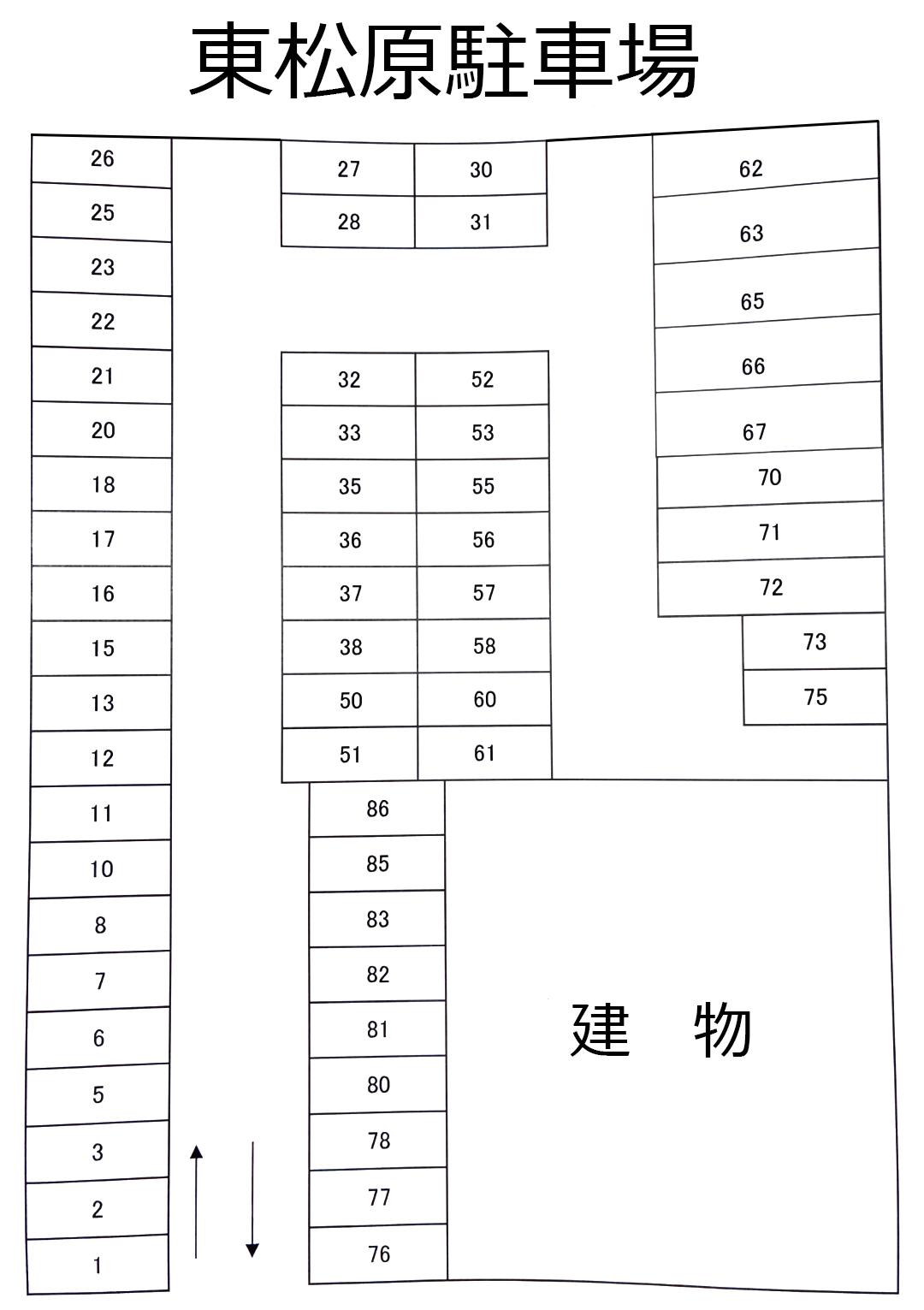 東松原駐車場の駐車配置図
