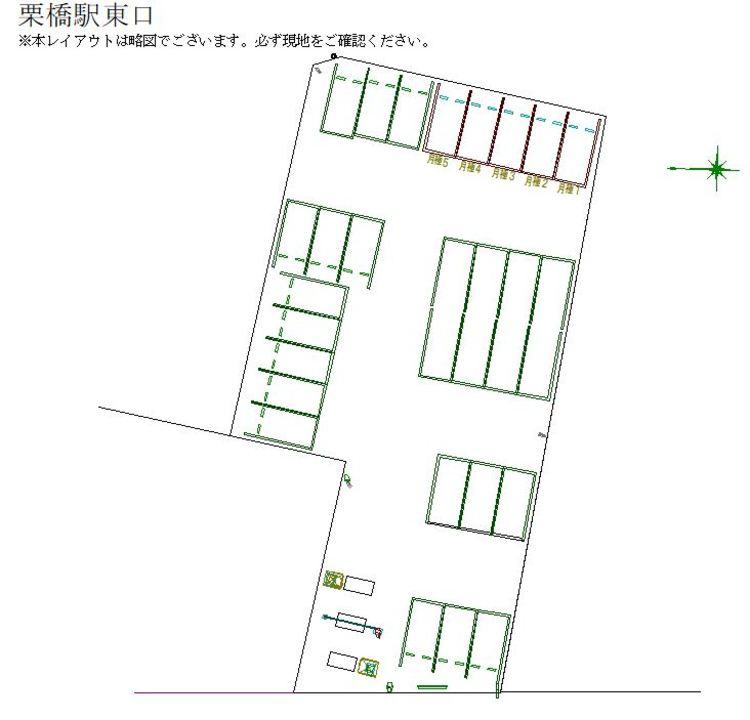 栗橋駅東口の駐車配置図
