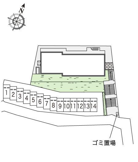 アムールⅡ(44178)　敷地外駐車場の駐車配置図