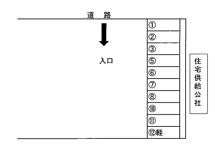 橘通東月極有料駐車場の駐車配置図