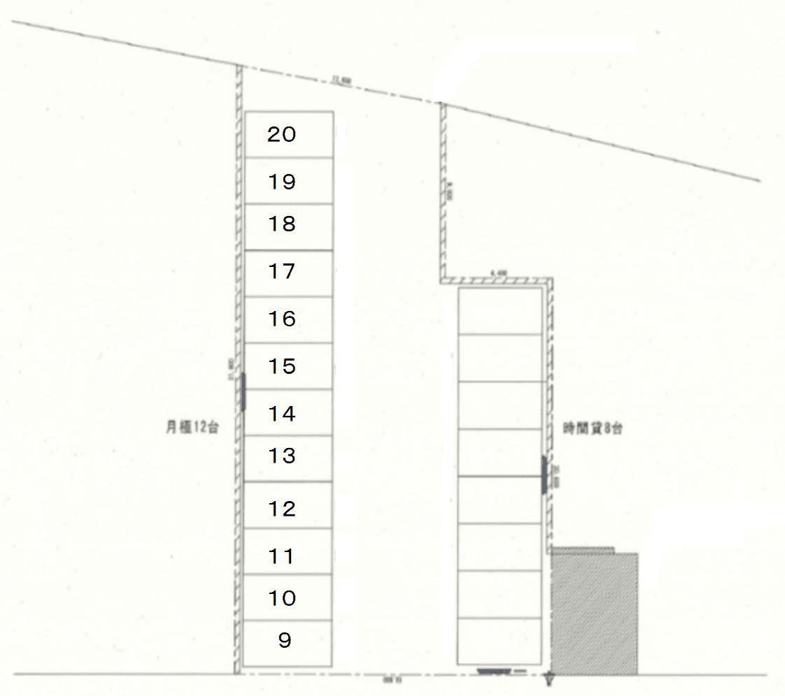 パークネット勝田台第２の駐車配置図