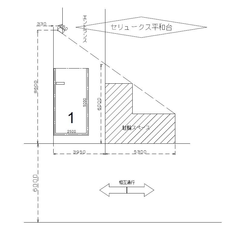 セリュークス平和台駐車場の駐車配置図