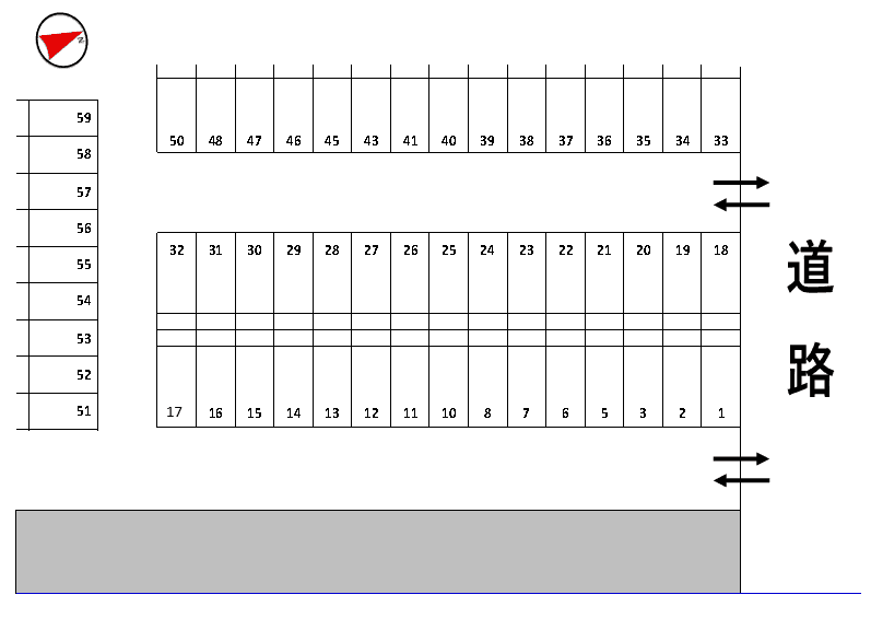 ひかりパーキングの駐車配置図