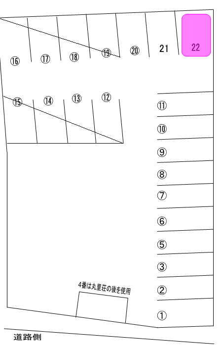 スペース我如古駐車場の駐車配置図