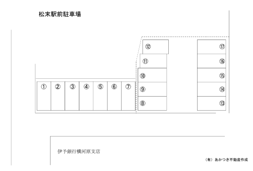 松末駅前駐車場の駐車配置図