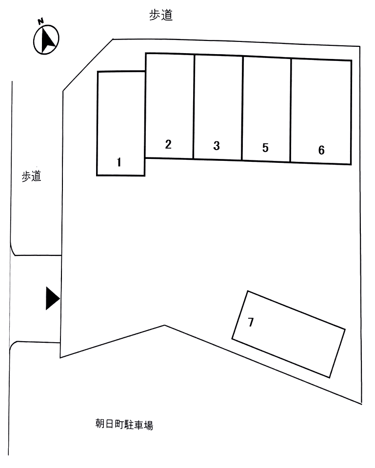 朝日町駐車場の駐車配置図