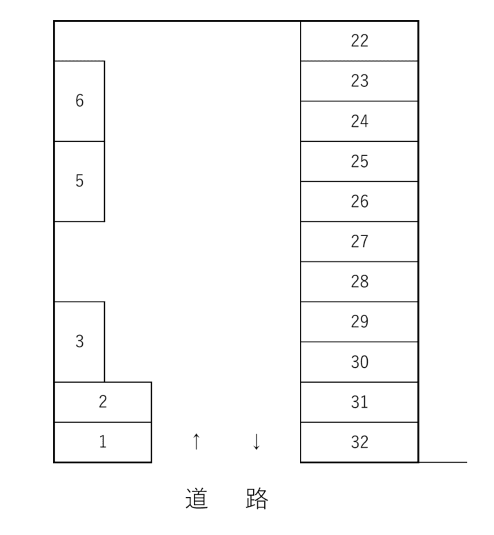 近藤第三駐車場の駐車配置図