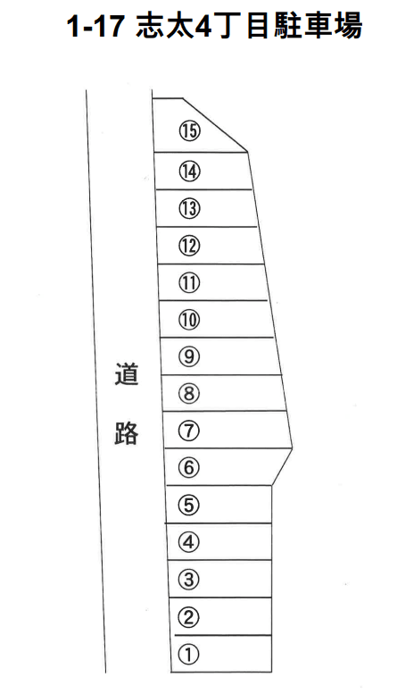 1-17志太4丁目駐車場の駐車配置図