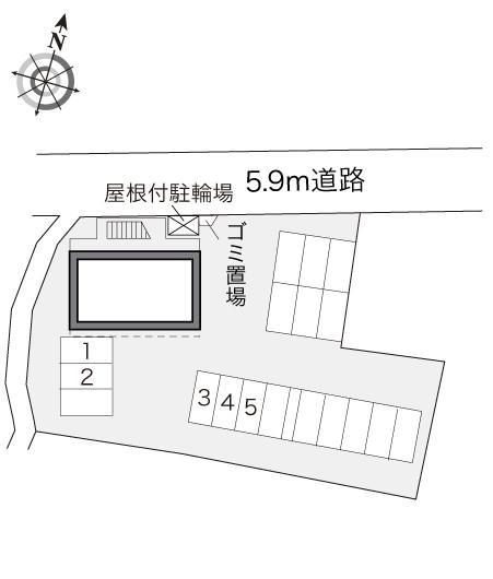 ドリーム２号館(18180)　敷地外駐車場の駐車配置図
