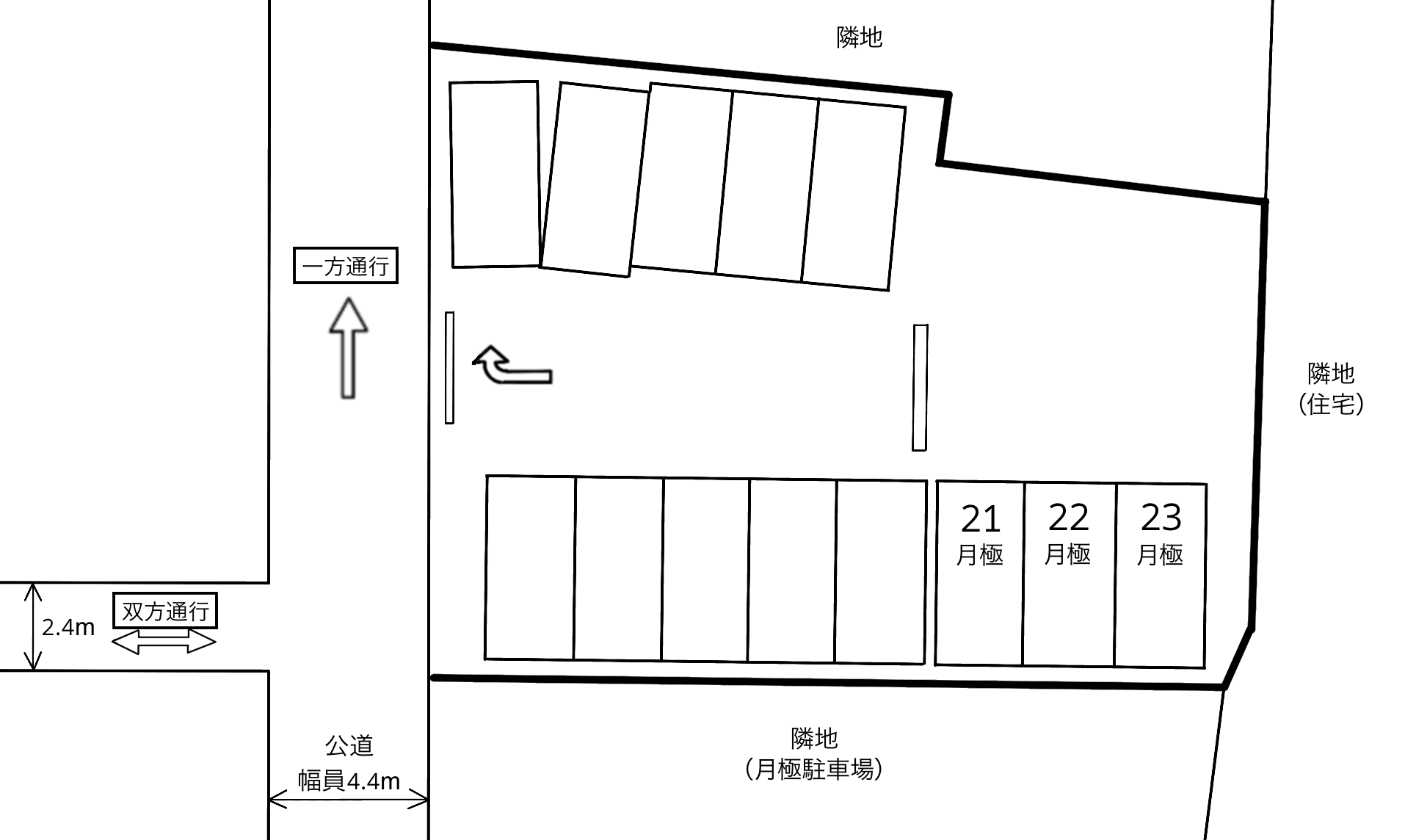 上米野町２丁目の駐車配置図