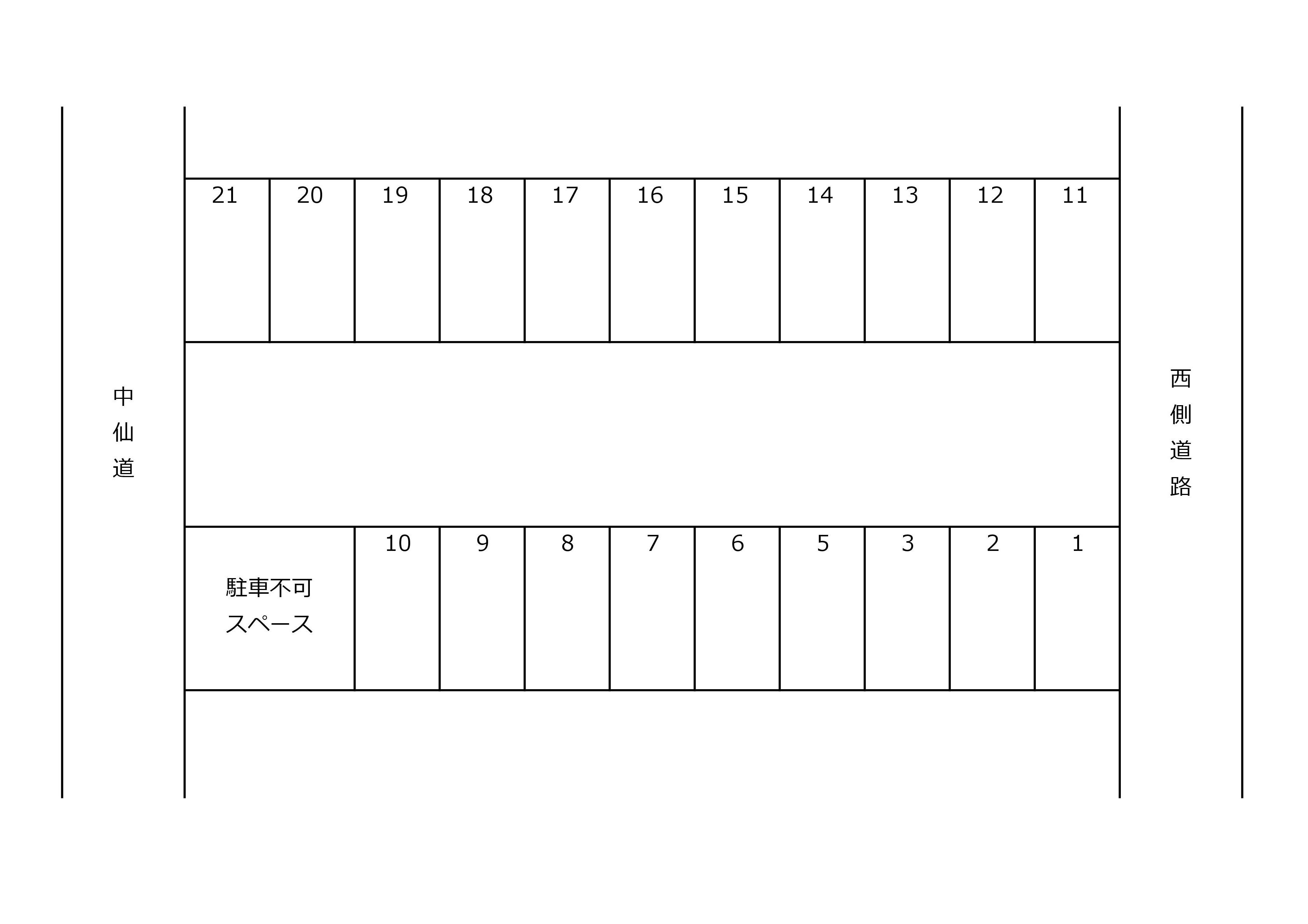 深谷駐車場の駐車配置図