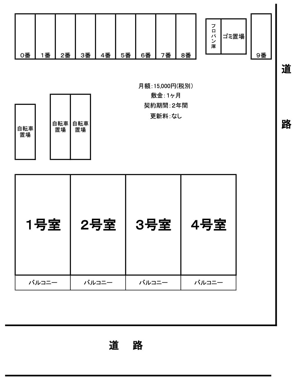 フィールランド駐車場の駐車配置図