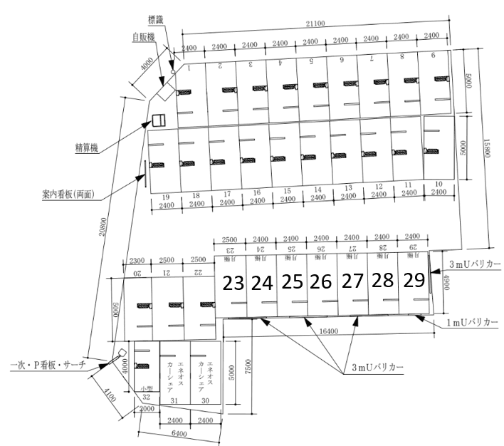 さくらパーク的場町2丁目第2の駐車配置図