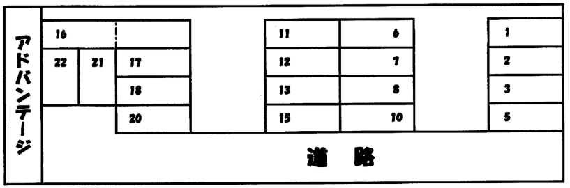 アドバンテージ月極駐車場の駐車配置図