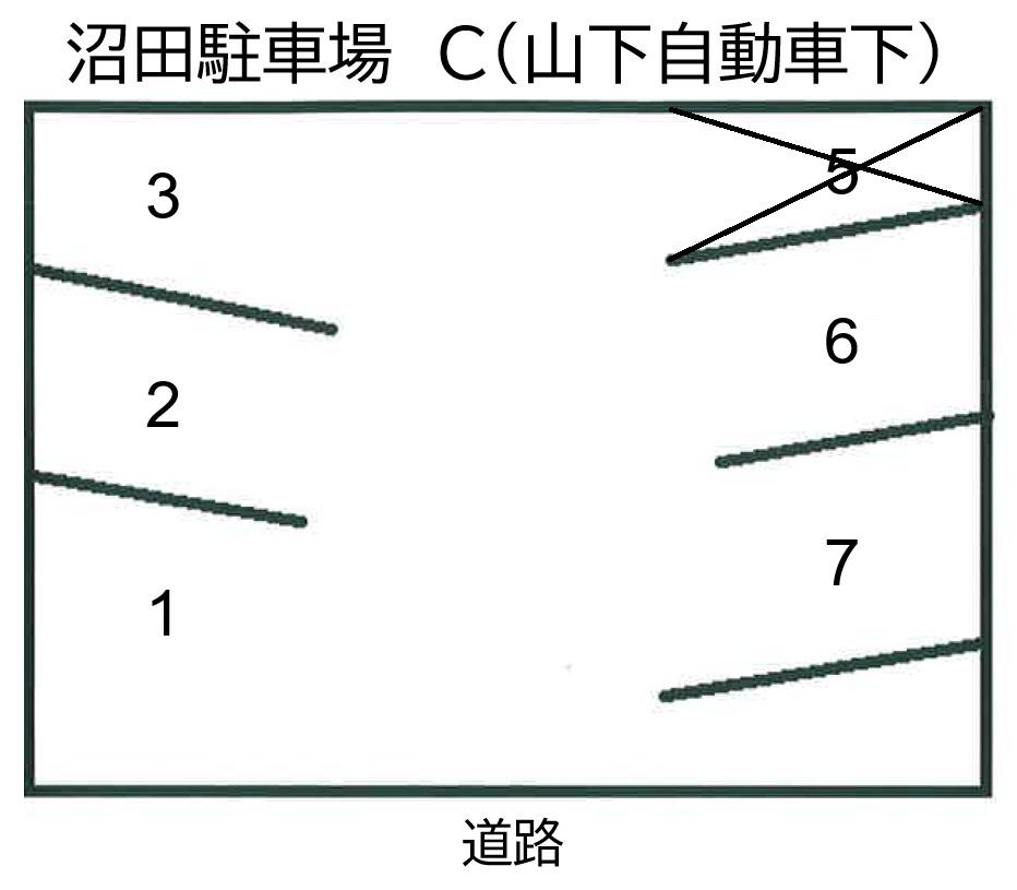 沼田駐車場Ｃの駐車配置図
