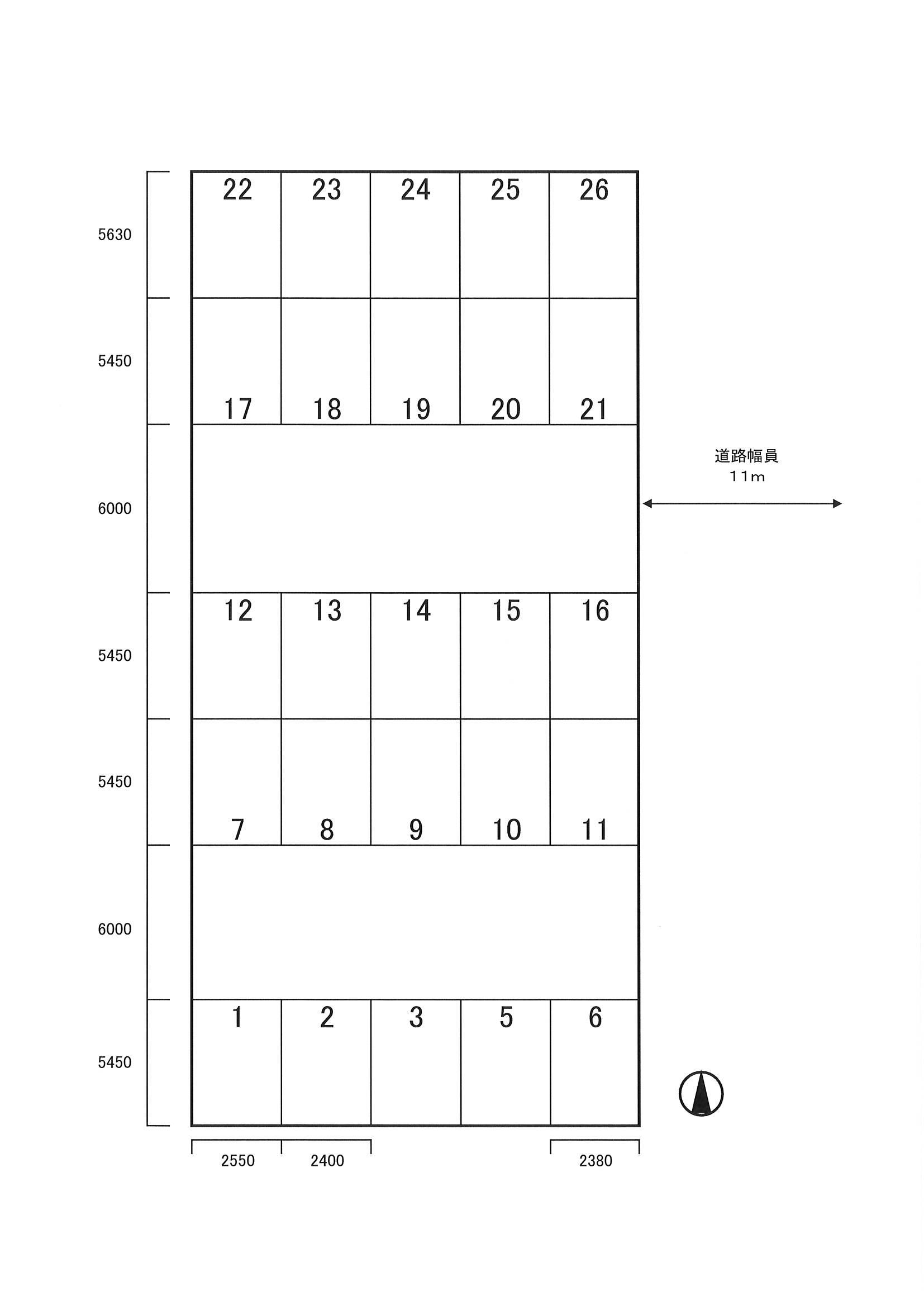 藤本駐車場の駐車配置図