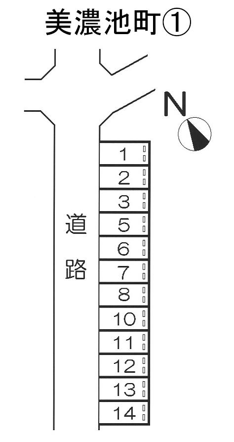 美濃池町①の駐車配置図