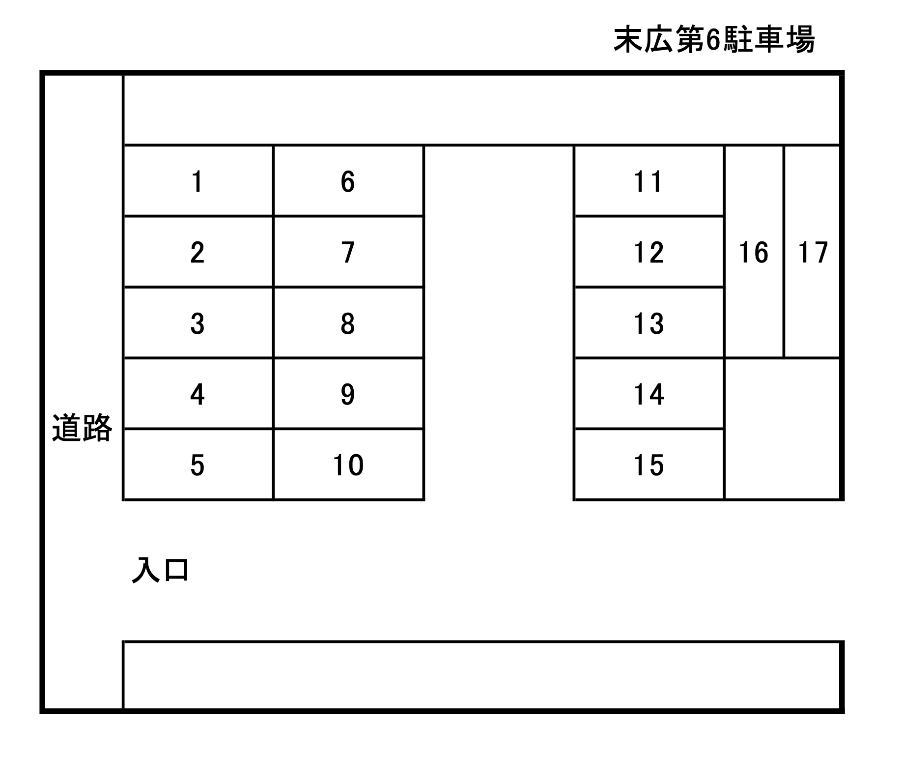 末広第6駐車場の駐車配置図