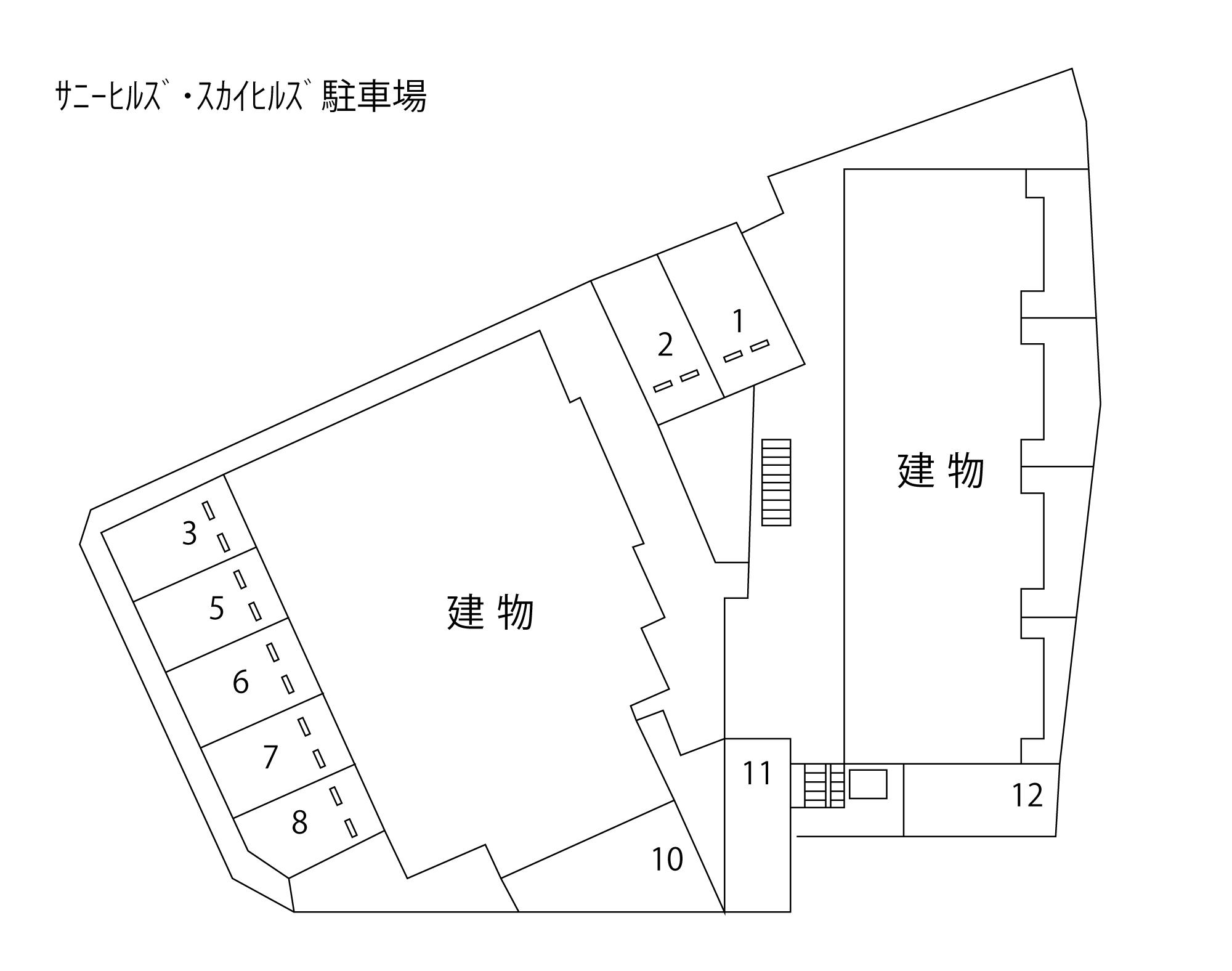 サニーヒルズ･スカイヒルズ駐車場の駐車配置図