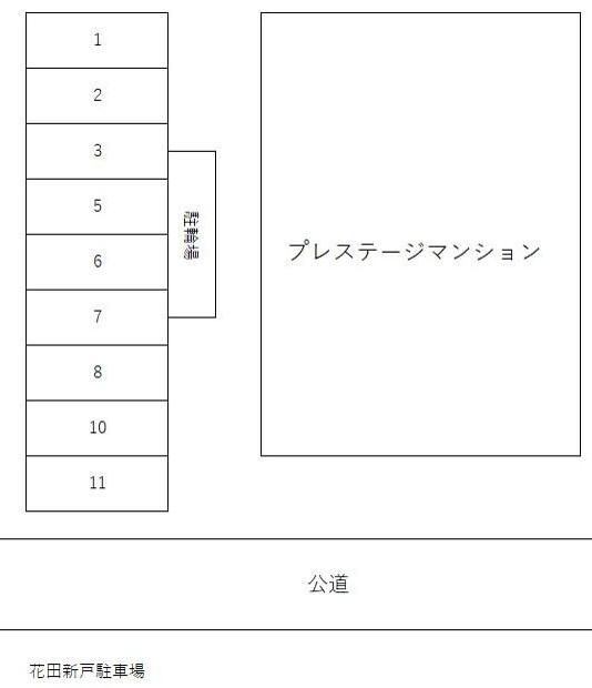 花田新戸駐車場の駐車配置図