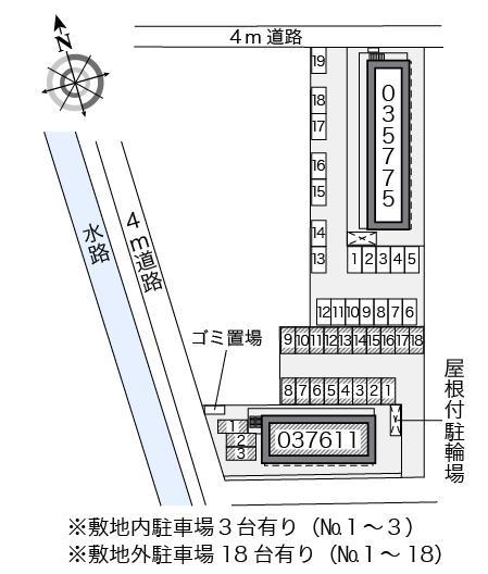 ルーチェⅢ(37611)　敷地外駐車場の駐車配置図