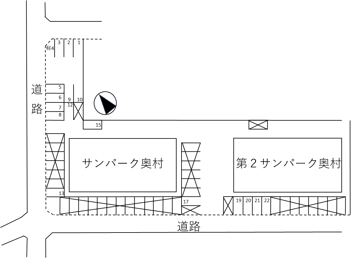 サンパーク奥村駐車場の駐車配置図