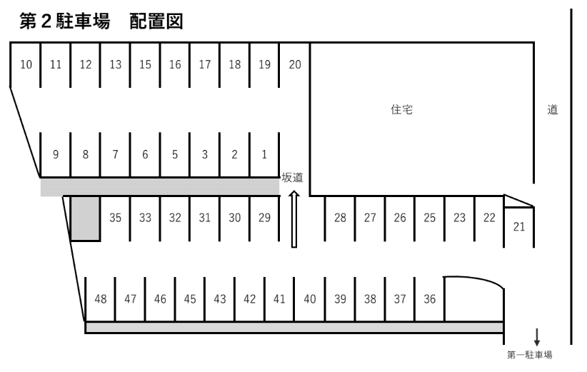 水木第2駐車場の駐車配置図