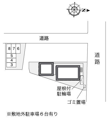 ファミリア(26310) 敷地外駐車場の駐車配置図