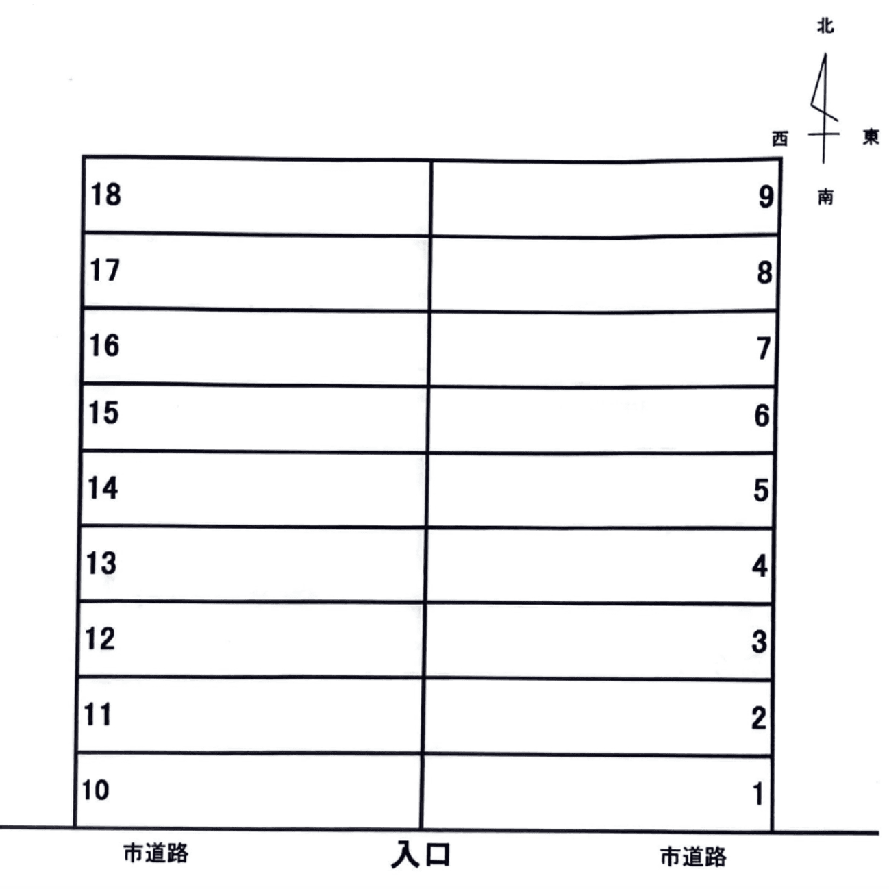鴨江３丁目　川瀬Pの駐車配置図