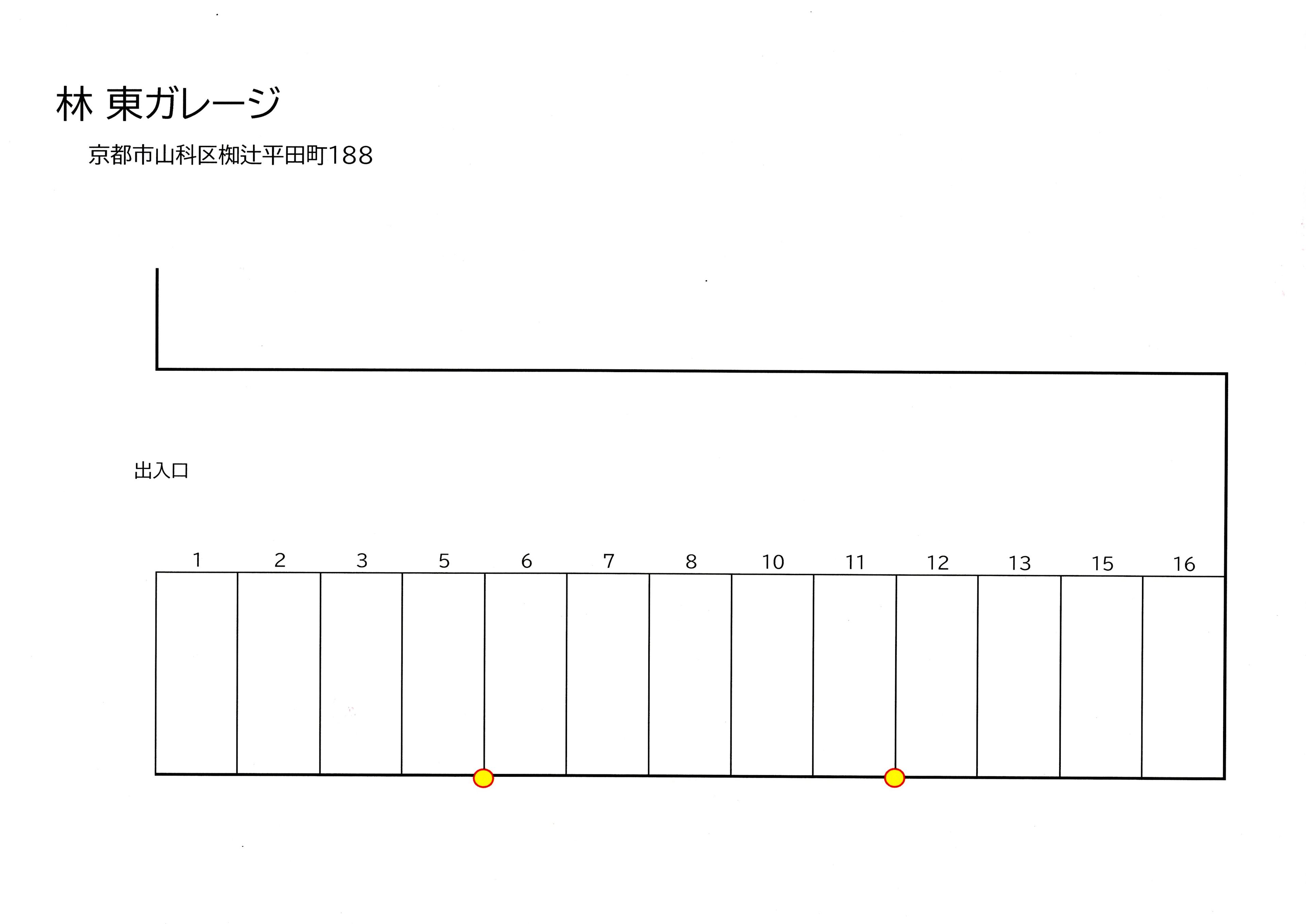 林 東ガレージの駐車配置図